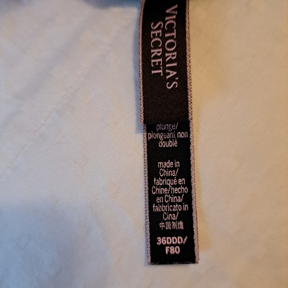 VICTORIA'S SECRET VERY SEXY UNLINED PLUNGE BRA WOMENS SIZE 36 DDD BLACK EUC - Picture 8 of 8